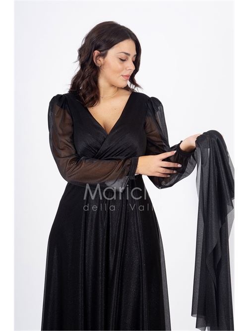 abito manica lunga glitter MARICLA ELEGANCE | FI7219NERO